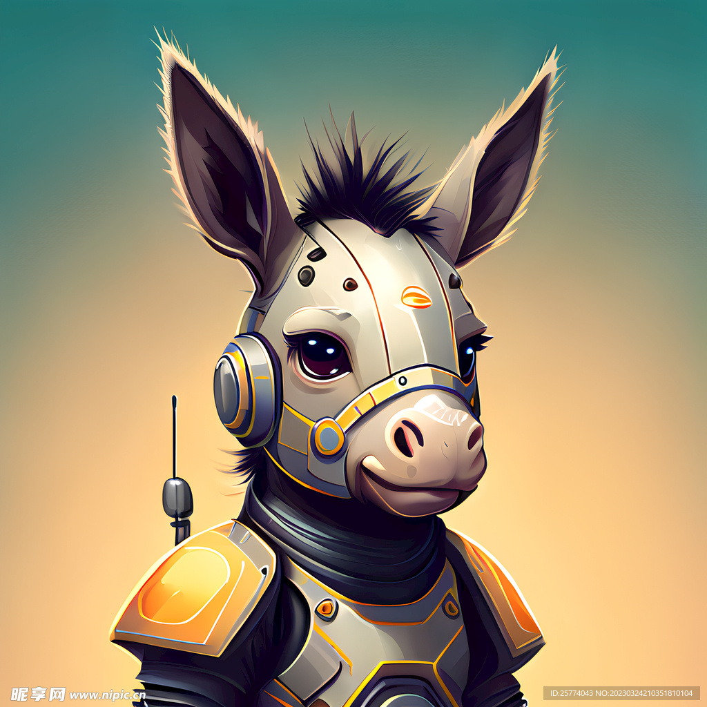 驴卡通插画