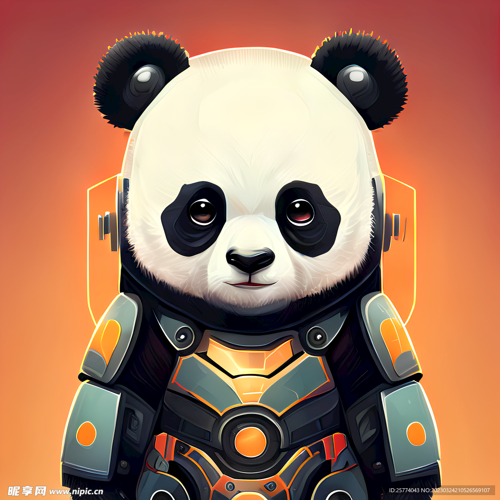 熊猫卡通插画