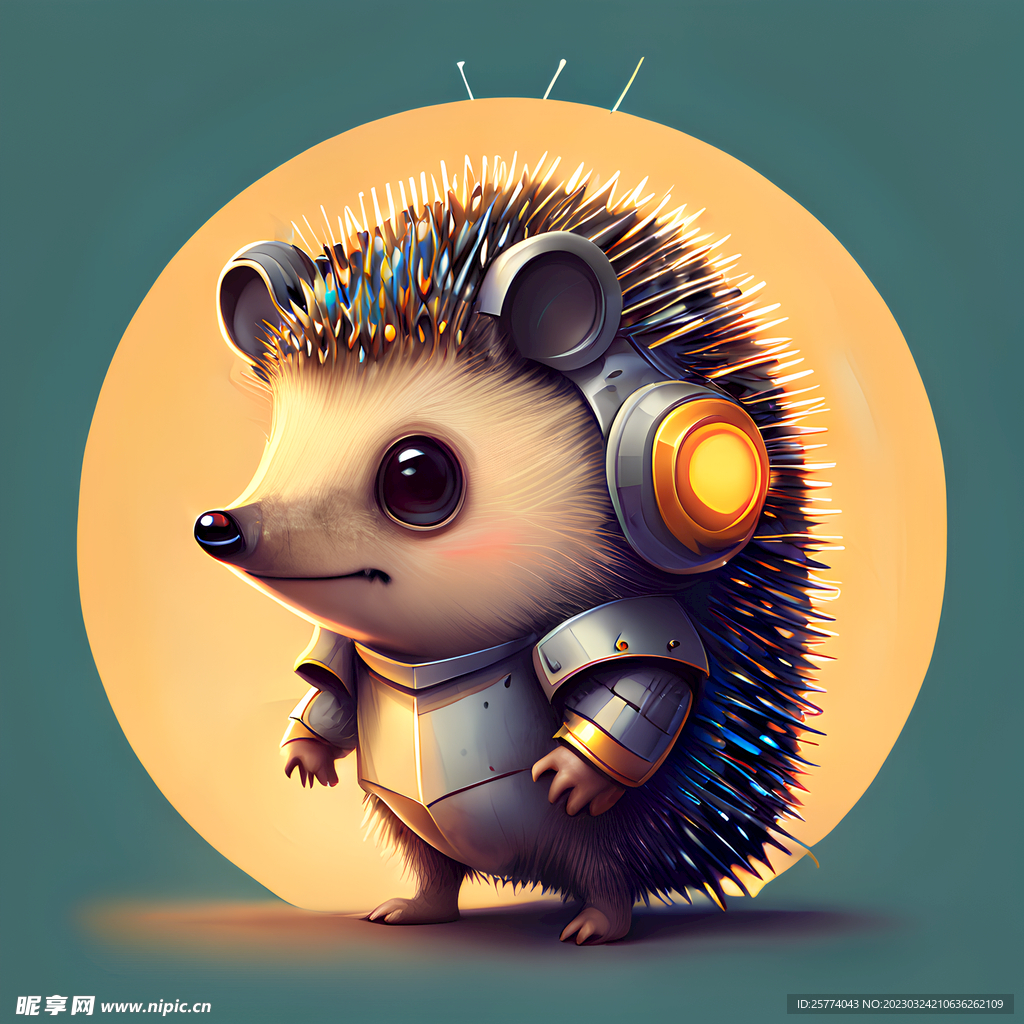 刺猬卡通插画