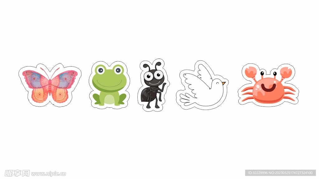 昆虫贴纸  蝴蝶  蚂蚁