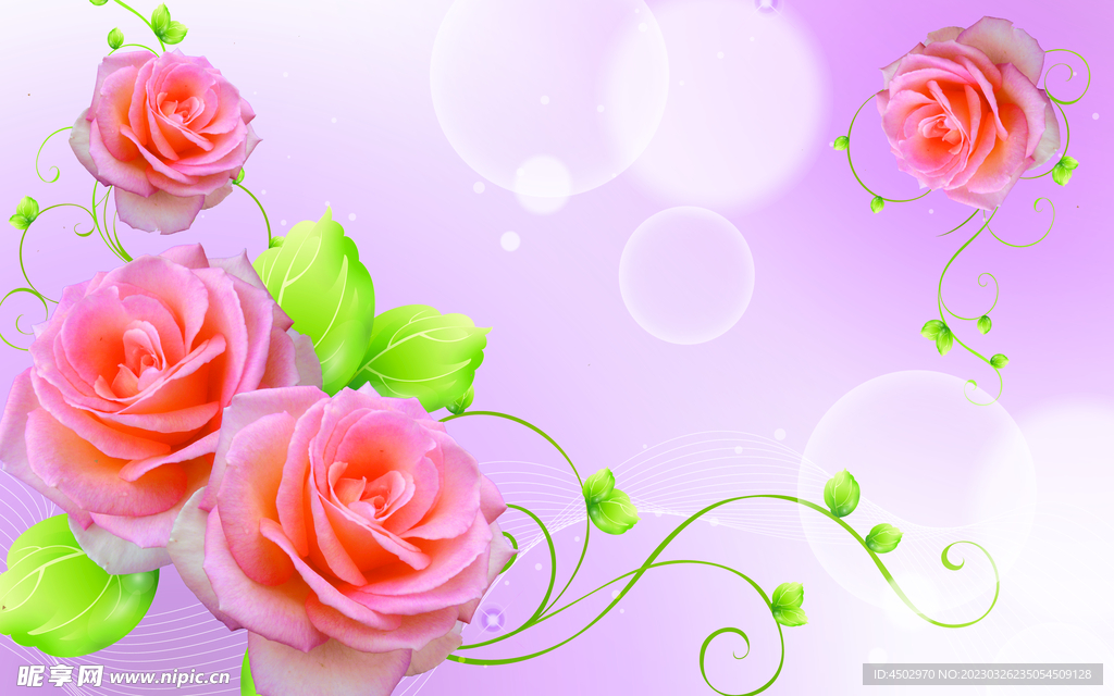 玫瑰电视背景墙