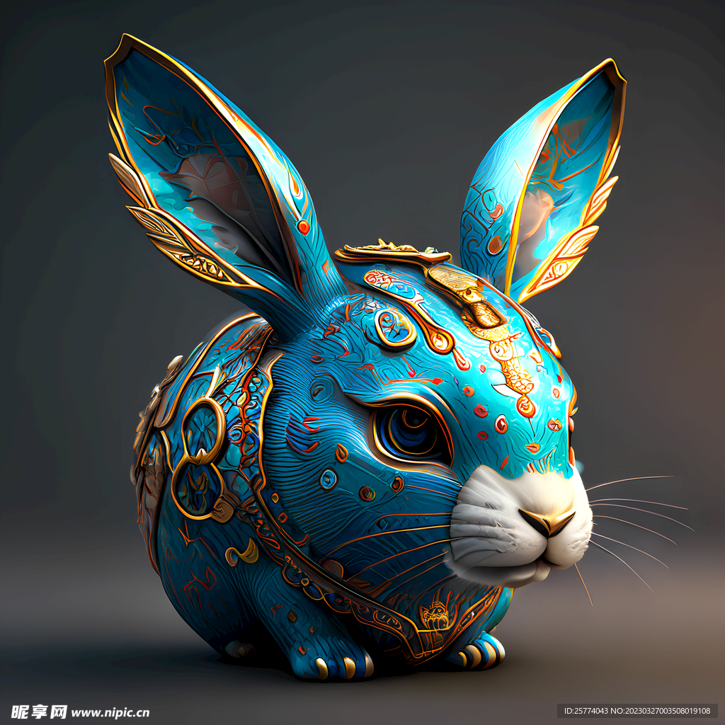 十二生肖兔子插画