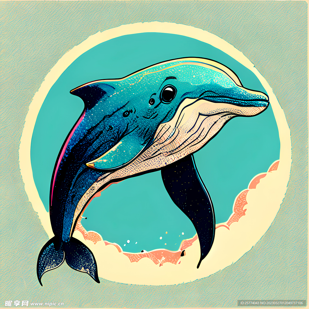 海豚插画