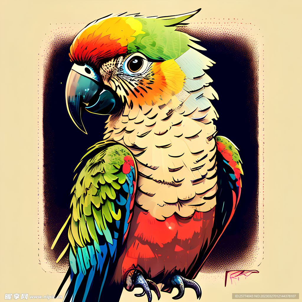 鹦鹉插画