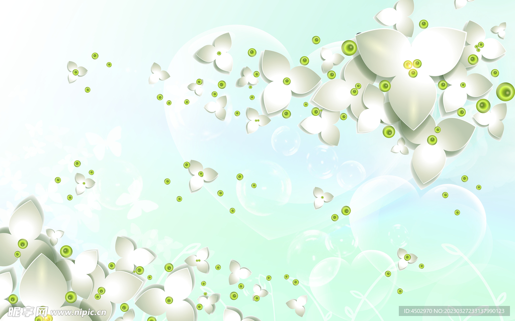 日韩风格花纹电视背景墙