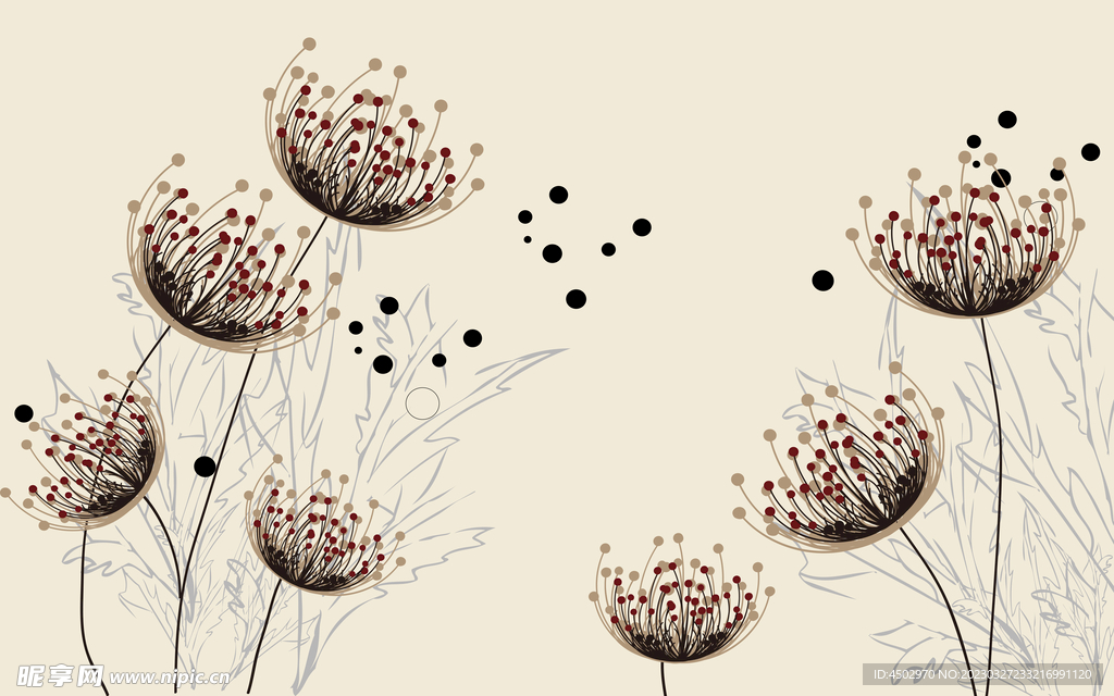 蒲公英电视背景墙