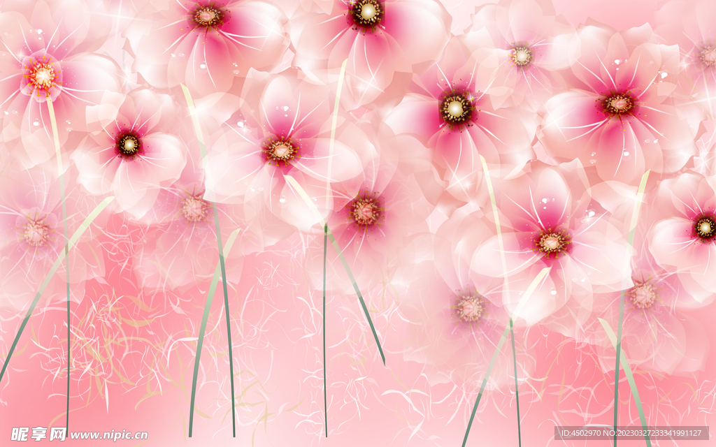 粉花电视背景墙