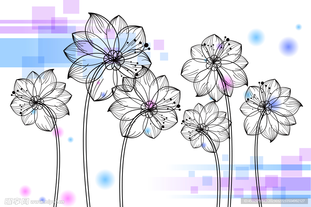 油画风格电视背景墙