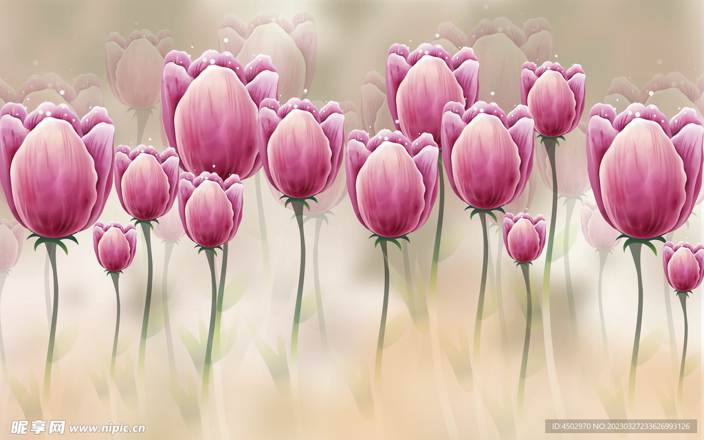 康乃馨电视背景墙