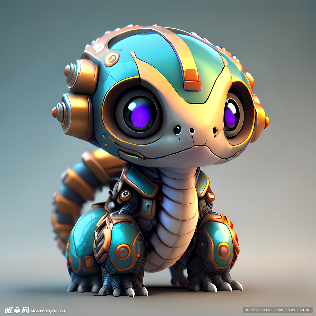 生肖蛇机甲插画