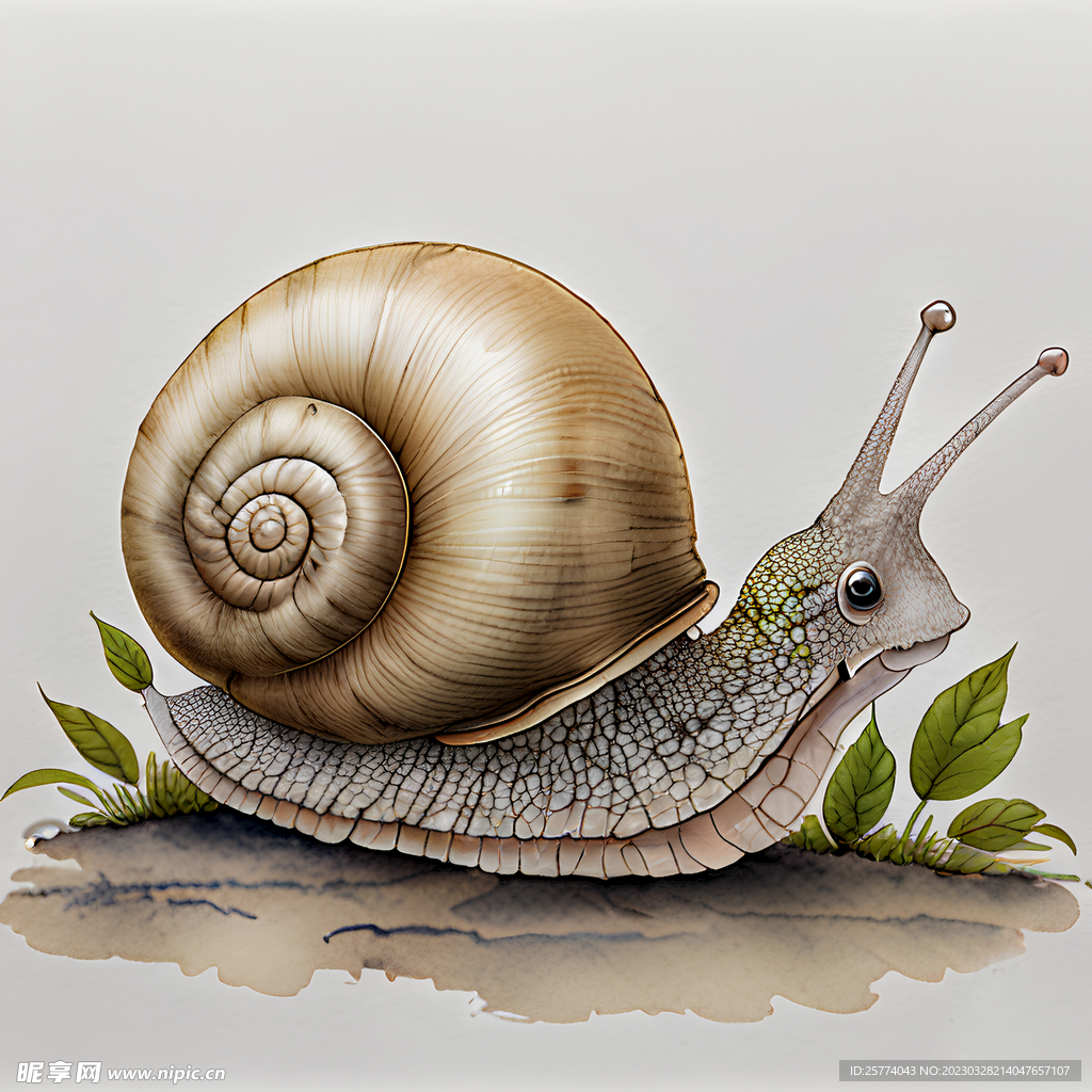 蜗牛插画