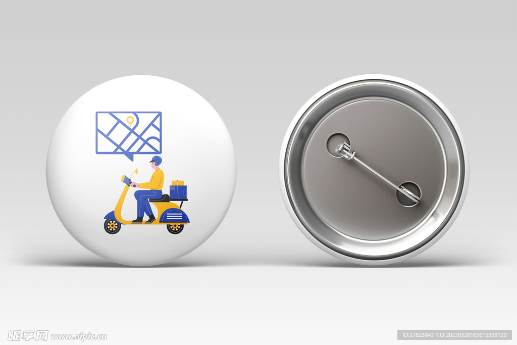 胸口别针样机图