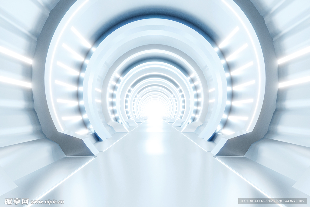 科技通道隧道海报背景