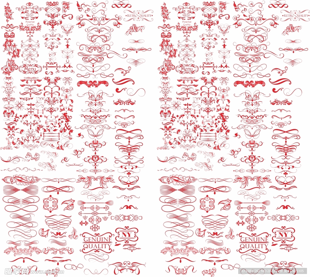 中式边框矢量素材