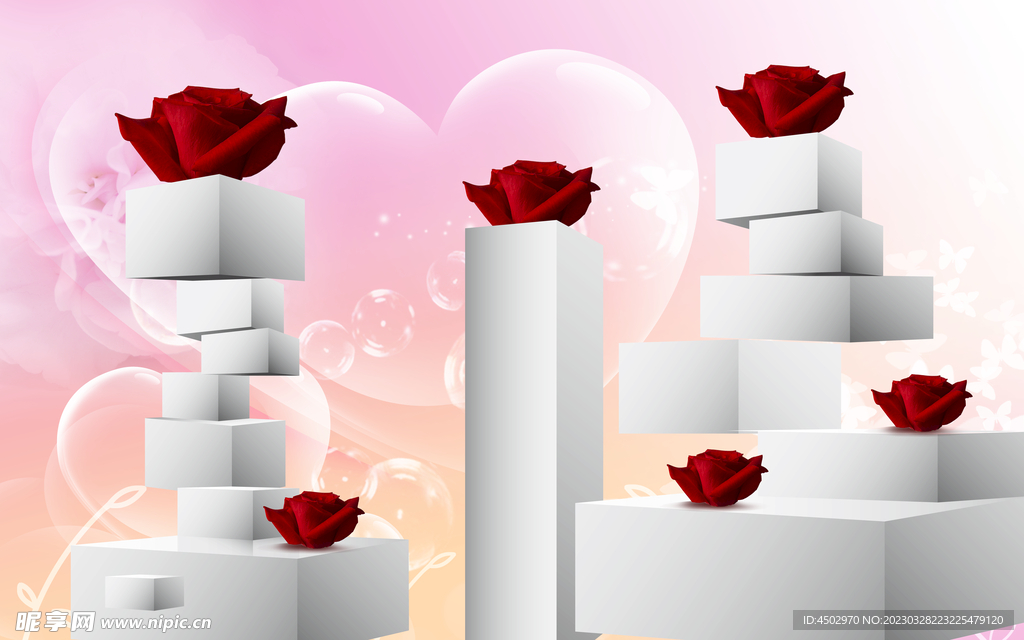 玫瑰方格电视背景素材