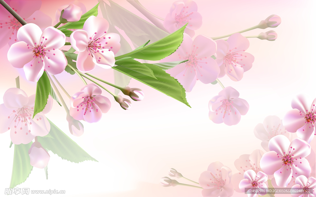 日韩风温馨粉色背景墙素材