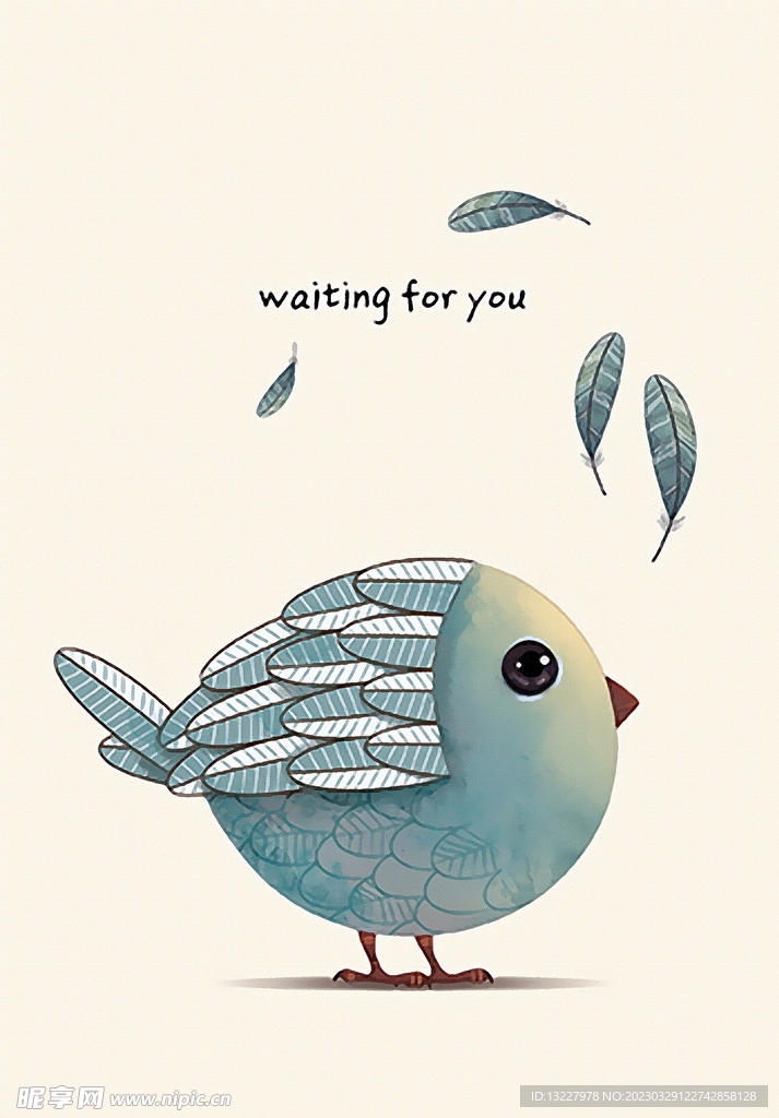 羽毛卡通鸟 装饰画