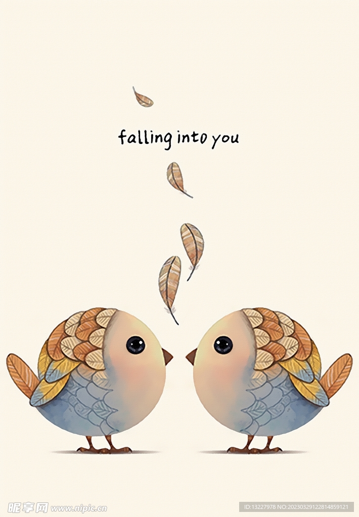 羽毛卡通鸟 装饰画