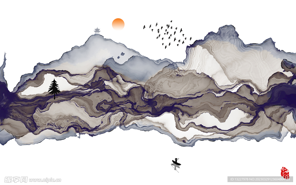 简约山水装饰画