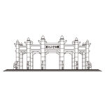 中山大学剪影线稿