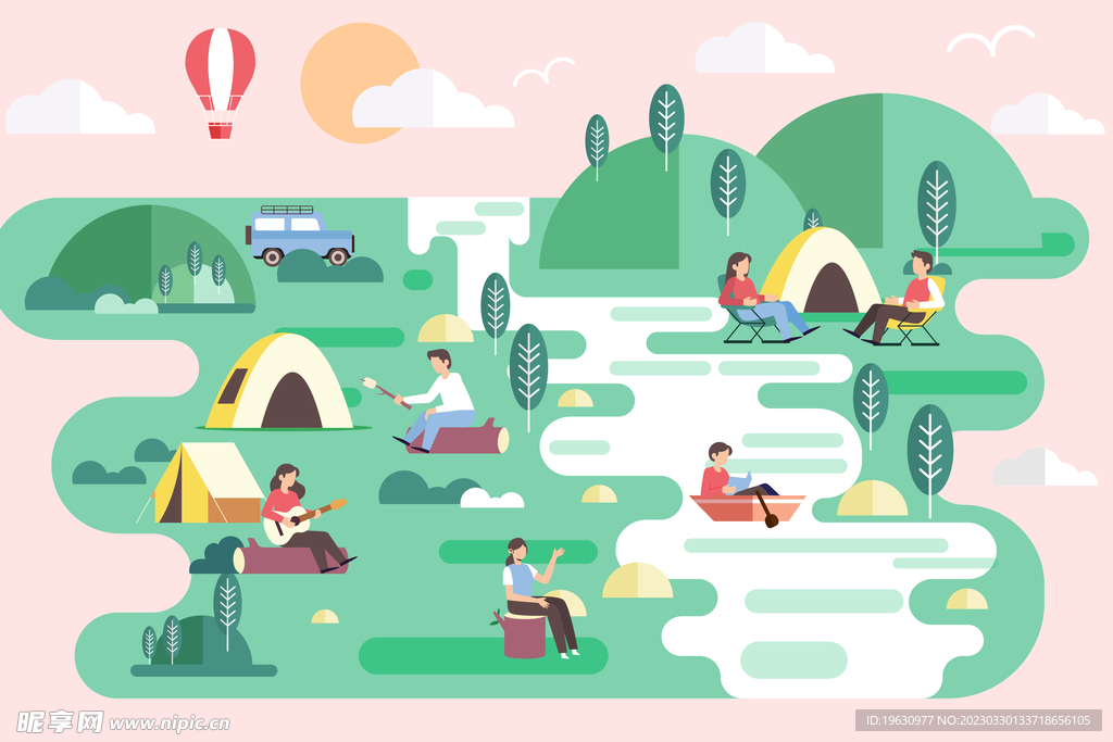 露营插画