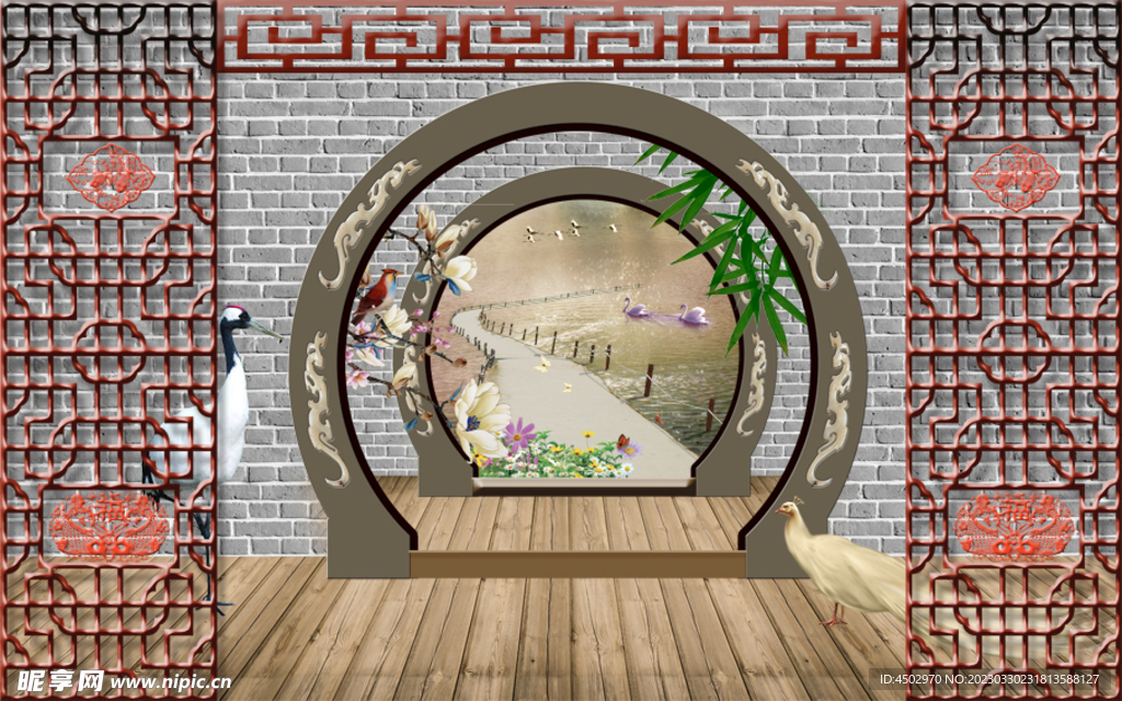 小院景色背景素材