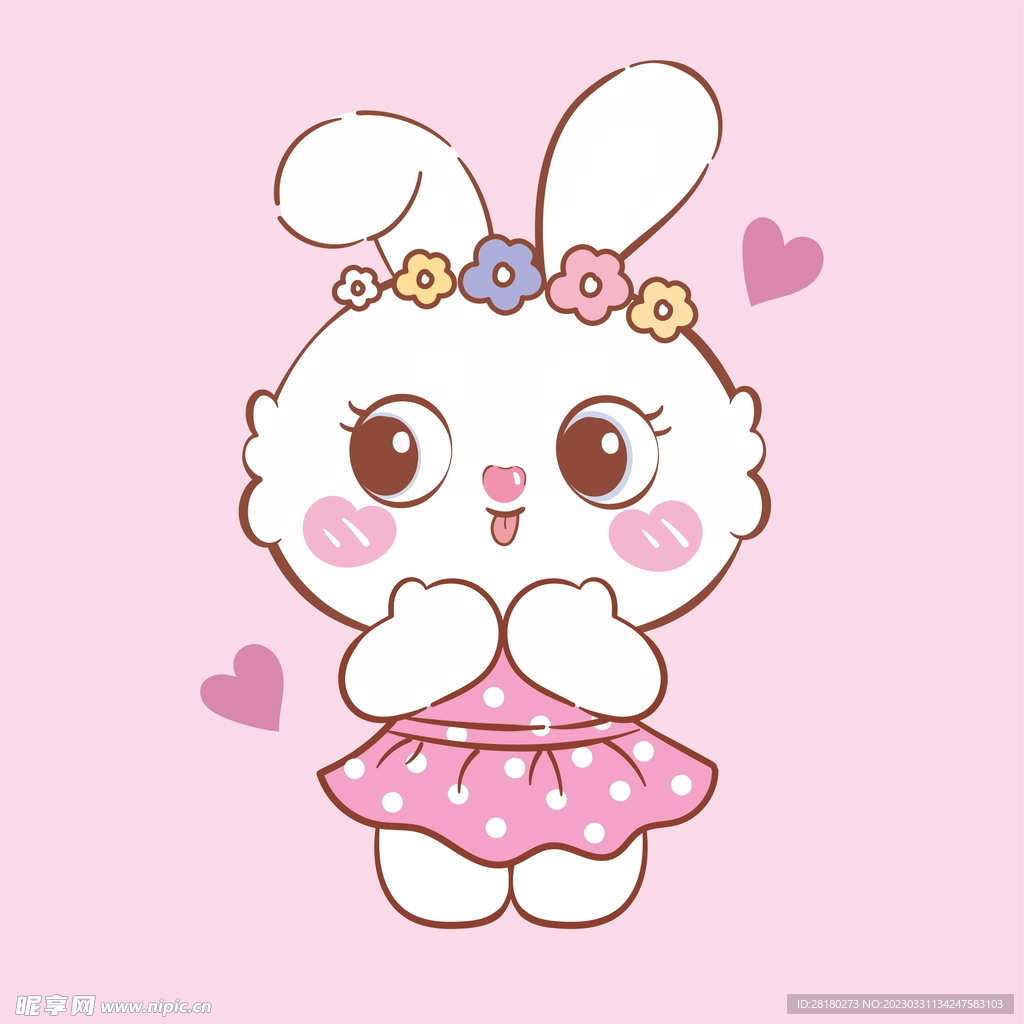 可爱粉色兔子