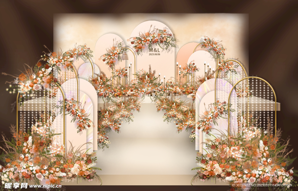 香槟色婚礼效果图