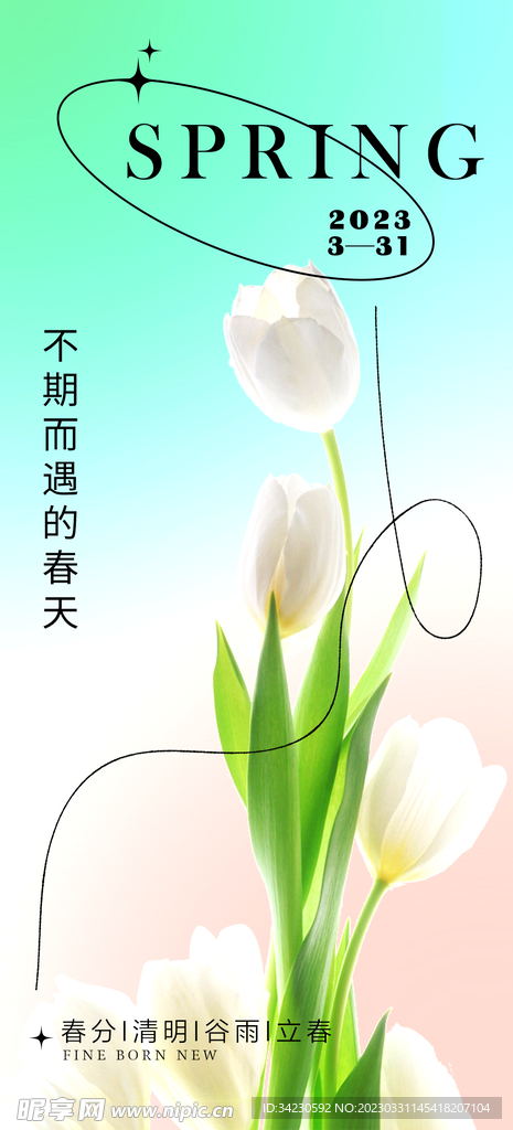 春分清明谷雨立春海报