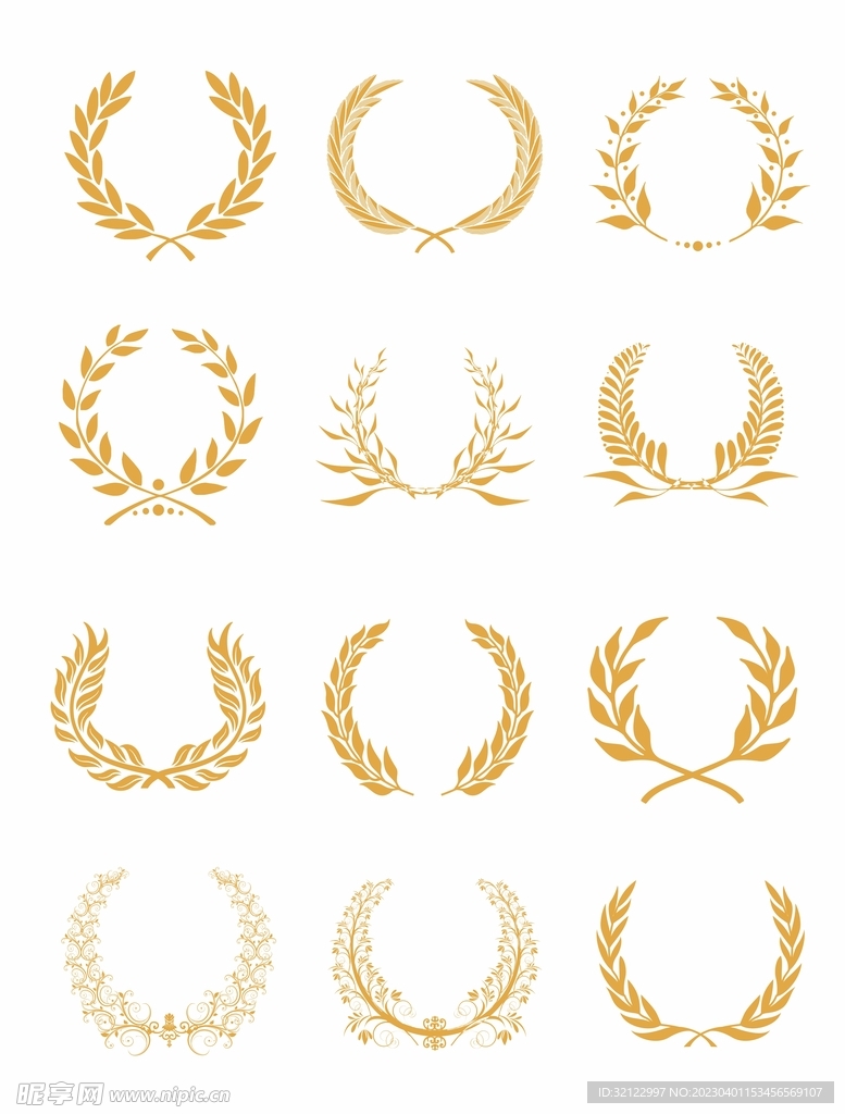 麦穗花边花纹素材