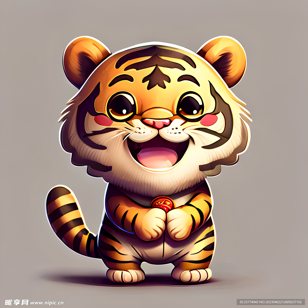开心的老虎插画