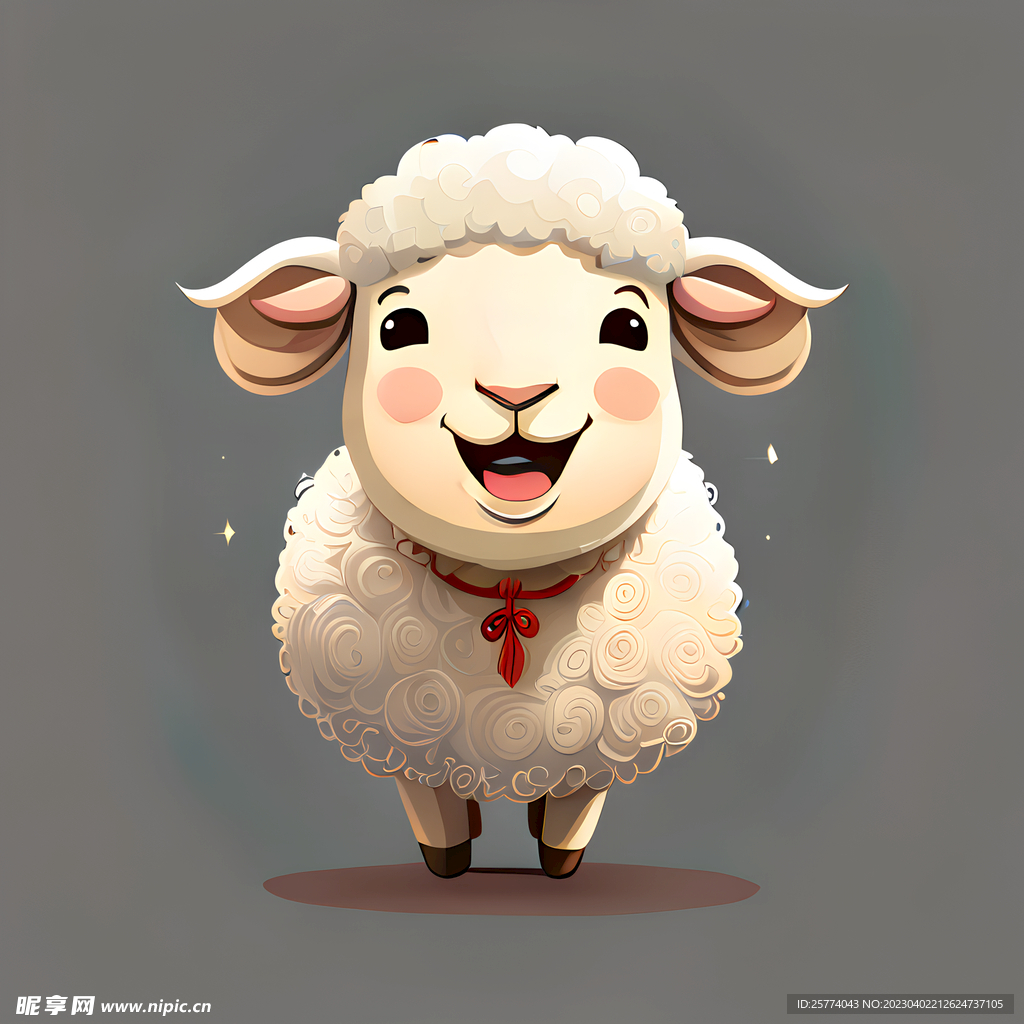 开心的羊插画