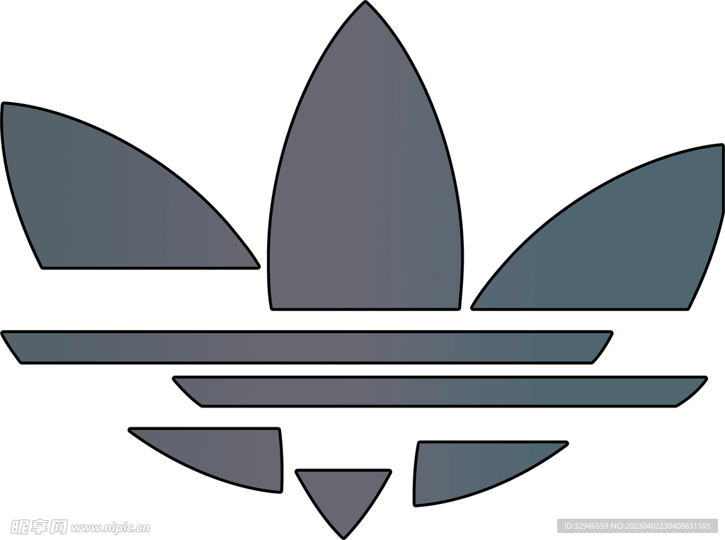 仿三叶草阿迪设计图案