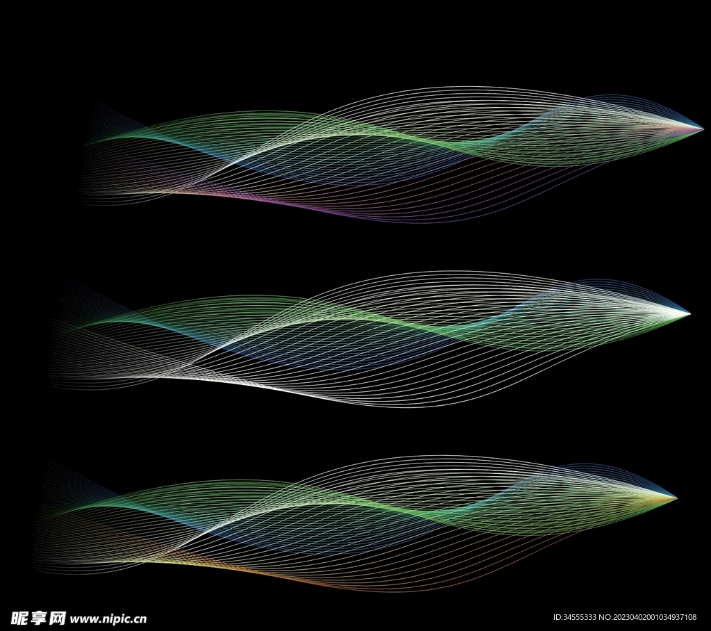 彩色炫酷渐变线条