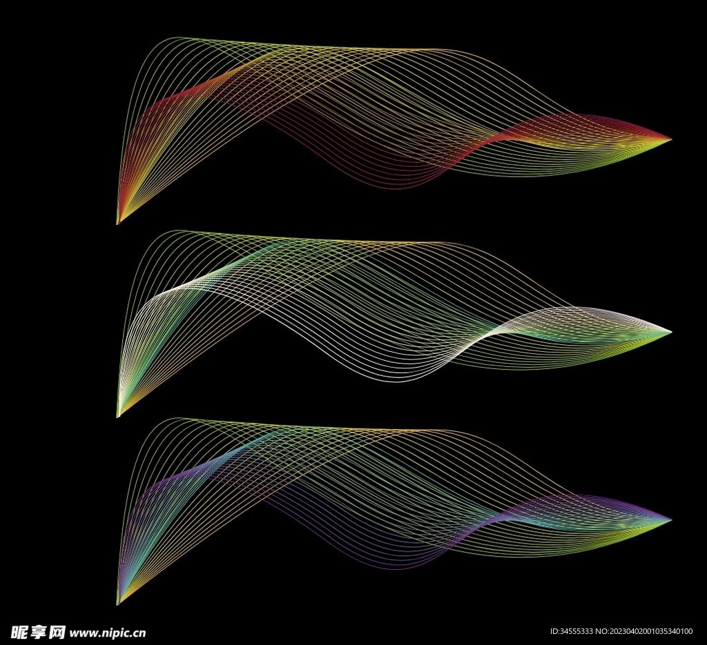 彩色炫酷渐变线条