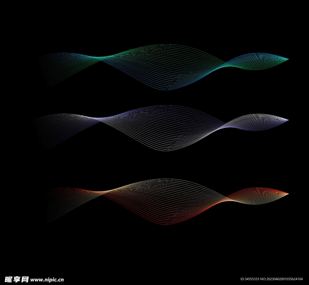 彩色炫酷渐变线条