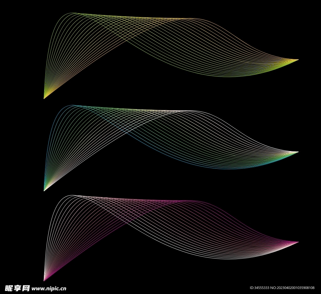 彩色炫酷渐变线条