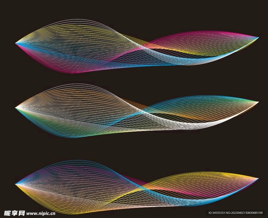 彩色炫酷渐变线条