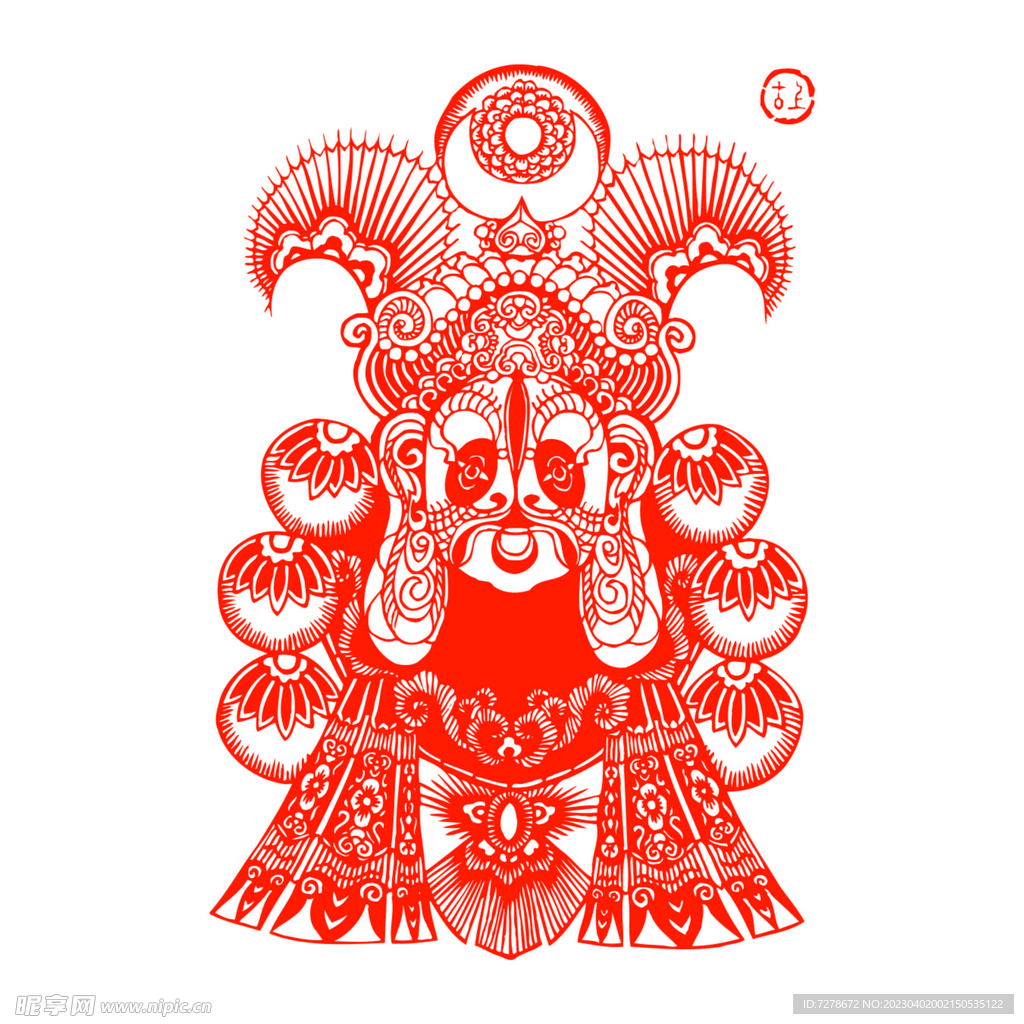 京剧脸谱剪纸图片