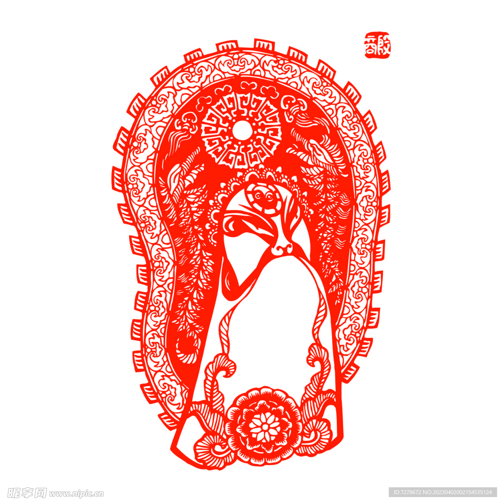 京剧脸谱剪纸图片