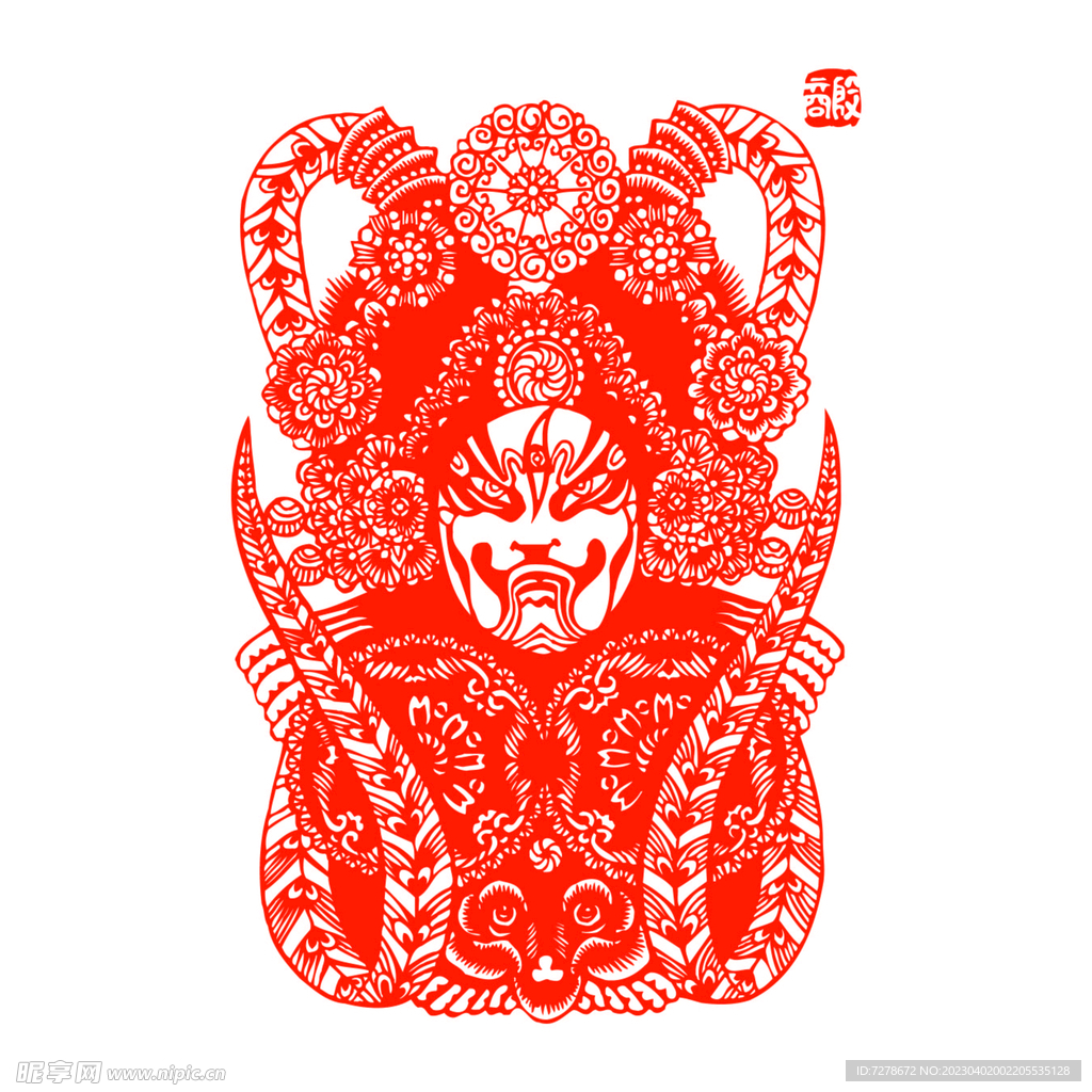 京剧脸谱剪纸图片