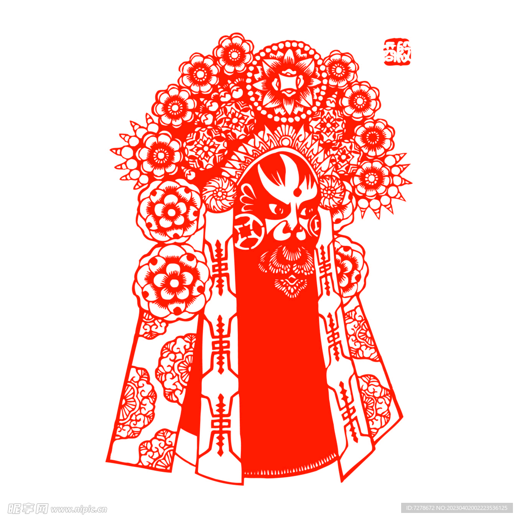 京剧脸谱剪纸图片