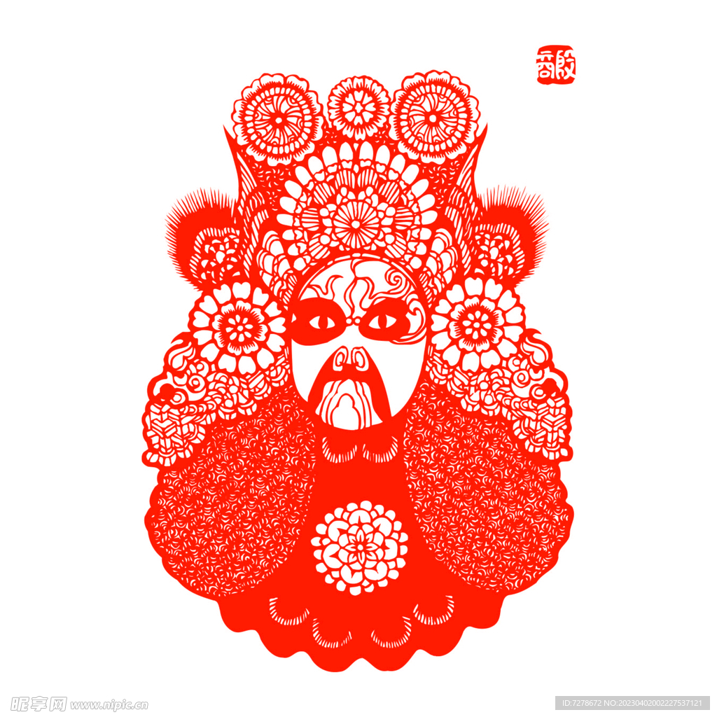 京剧脸谱剪纸图片