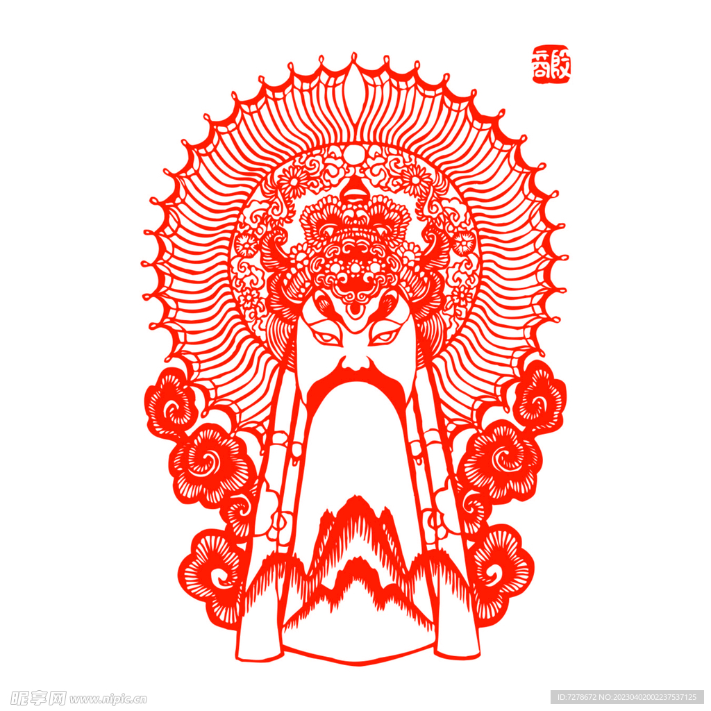 京剧脸谱剪纸图片