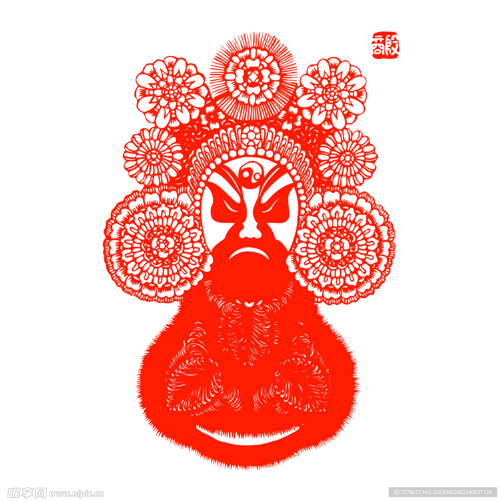 京剧脸谱剪纸图片