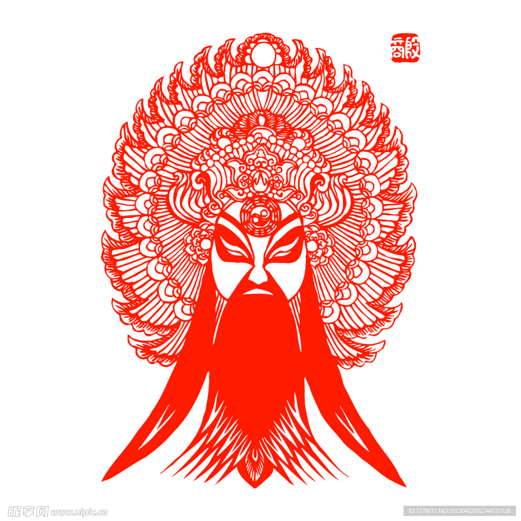 京剧脸谱剪纸图片