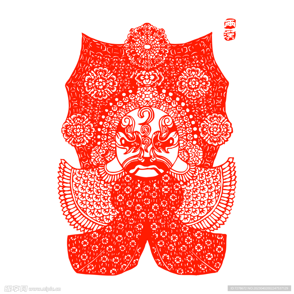 京剧脸谱剪纸图片