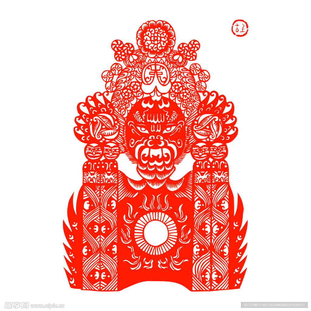京剧脸谱剪纸图片