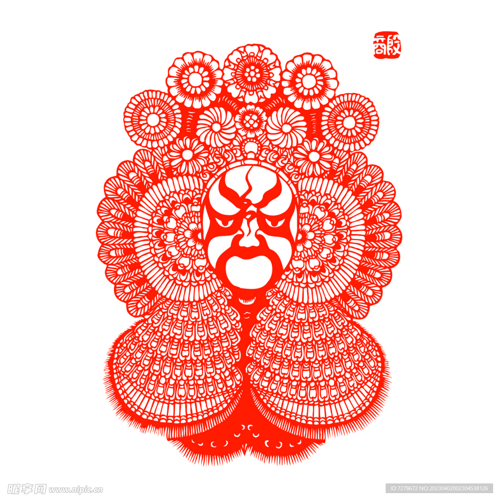 京剧脸谱剪纸图片