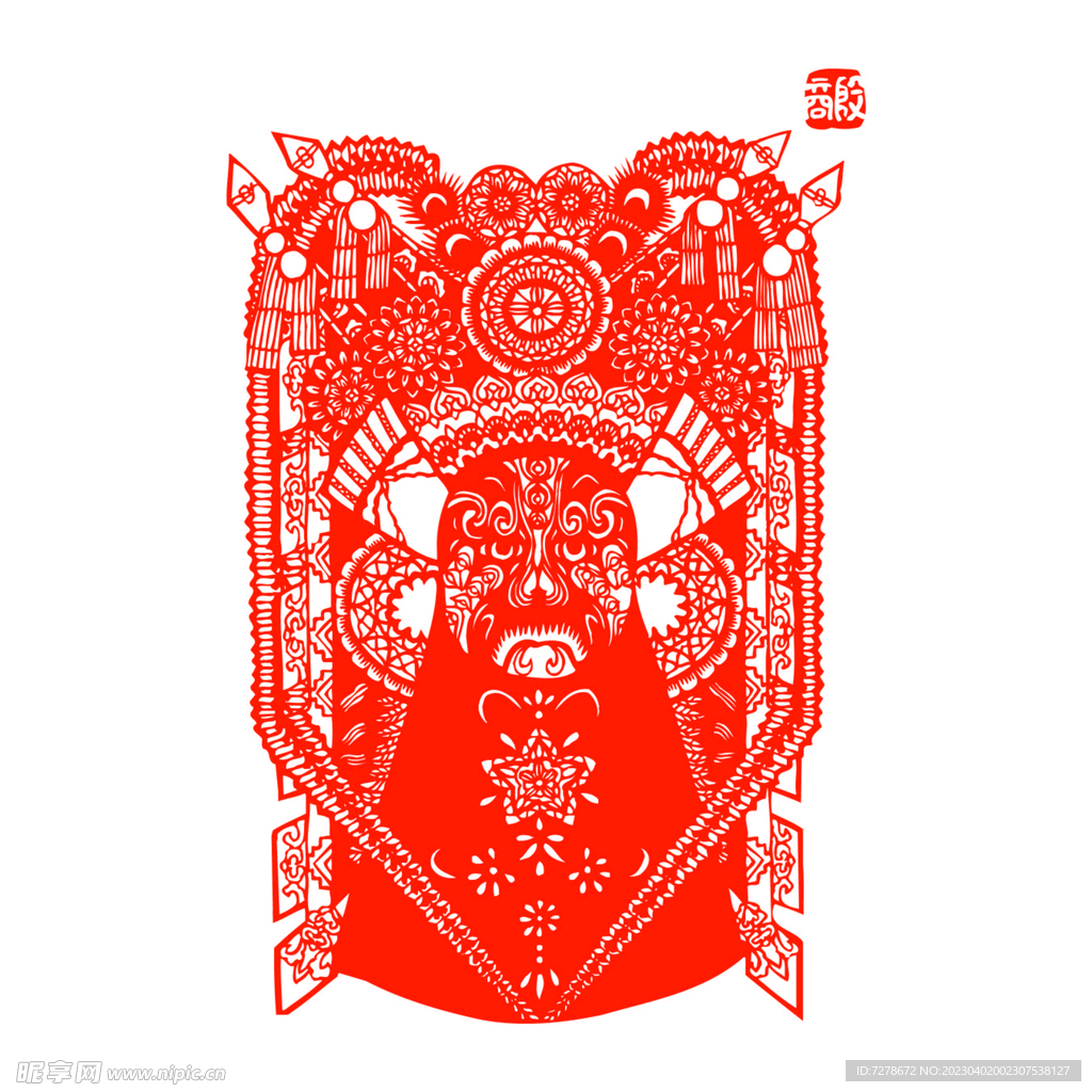 京剧脸谱剪纸图片